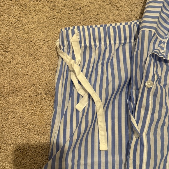 Stars Above Blue and White Striped Pajama Set - Picture 2 of 4